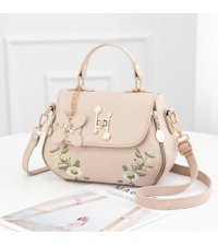 Jzcat Moda Nakışlı Kadın Omuz Çantası Kırık Beyaz