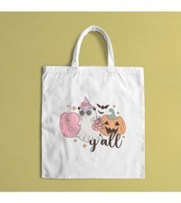 Baskıtech Halloween Bez Kadın Omuz Çantası Bej