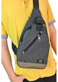 Vardela Unisex Kanvas Su Geçirmez Kumaş Kadın Omuz Çantası Füme