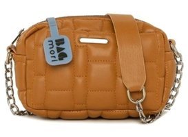 Bagmori Nakışlı Armalı Mini Zincirli Kadın Omuz Çantası Camel