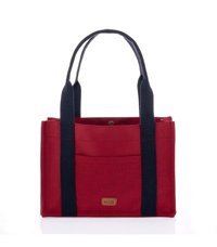 Miaju Kanvas Tote Bag Kadın Omuz Çantası Bordo