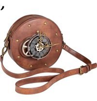Chelsea Steampunk Pu Deri Kadın Omuz Çantası Kahverengi