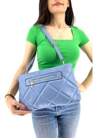 Çlk Accessories Kapitone Clutch Potföy Kadın Omuz Çantası Mavi