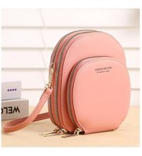 Happyplanet Xiaoqitt Pu Deri Kadın Omuz Çantası Pembe
