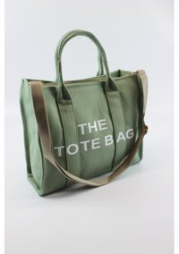 İlkyaz Tote Bag Çağla Kanvas Çağla Kadın Omuz Çantası Yeşil