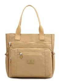 Worryfreeshopping Büyük Kapasiteli Naylon Messenger Çok Amaçlı Kadın Omuz Çantası Haki