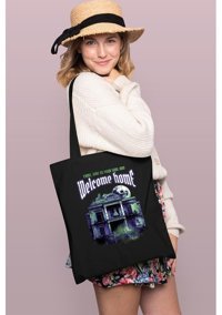 Brz Collection Huntedhouse Welcome Home Tote Bag Gabardin Kadın Omuz Çantası Siyah