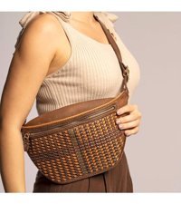 Gön Handmade Deri Bel Selp Kadın Omuz Çantası Kahverengi