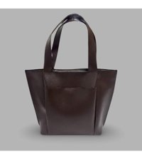 Gkn Bag Acı Deri Çok Gözlü Büyük Boy Çift Saplı Shopper Kadın Omuz Çantası Kahverengi