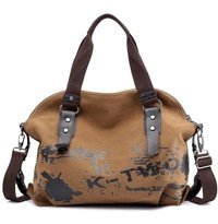 Safhsut HytFashionable Retro Kanvas Kadın Omuz Çantası Sarı