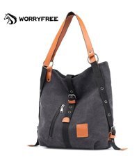 Worryfreeshopping Modası Kanvas Kadın Omuz Çantası Siyah