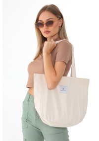 Berymood Kumaş Bez Ekru Tote Bag Kanvas Spor Kadın Omuz Çantası Bej