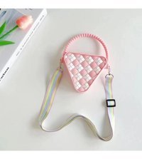 Sones Elmas Şekilli Mini Taşınabilir Silikon Kadın Omuz Çantası Pembe