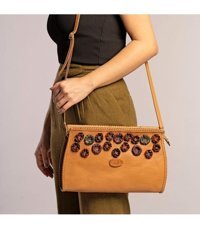 Gön Handmade Deri Örgü Plat Mürdüm Kadın Omuz Çantası Mürdüm
