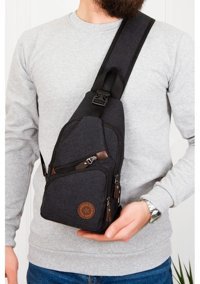 Newish Polo Kanvas Kumaş Usb Kulaklık Çıkışlı Kadın Omuz Çantası Siyah