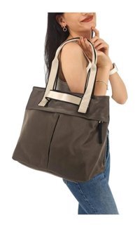 Çlk Accessories Paraşüt Kumaş Önü Fermuarlı Kadın Omuz Çantası Gri