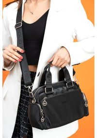 Çlk Accessories Paraşüt Kumaş Su Geçirmez Tr M526 Kadın Omuz Çantası Siyah