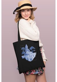 Brz Collection Floatingısland Buddah Tote Bag Gabardin Kadın Omuz Çantası Siyah