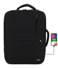 Case Club Fonksiyonel 156'' Laptop Usb Aparatlı Kadın Omuz Çantası Siyah