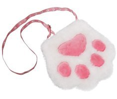 Alibee Sevimli Kedi Pençe Şekil Omuz Peluş Kayış Kadın Omuz Çantası Beyaz