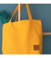 Gold Cotton Waffle Dione Kadın Omuz Çantası Hardal