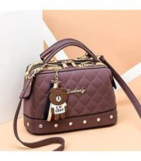Happyplanet Bn Moda Eşkenar Dörtgen Küçük Koku Boston Kadın Omuz Çantası Mor
