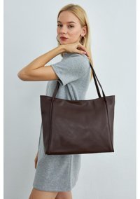 Mopia Acı Fermuarlı Shopper Kadın Omuz Çantası Acı Kahverengi