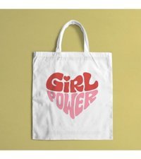 Baskıtech Girl Power Bez Kadın Omuz Çantası Bej