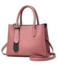 Alibee Yumuşak Pu Tag Moda Pileli Kadın Omuz Çantası Pembe