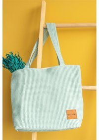 Gold Cotton Waffle Dione Mint Kadın Omuz Çantası Mint