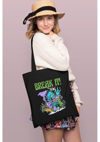 Brz Collection Break It Tote Bag Gabardin Kadın Omuz Çantası Siyah