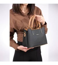 Dionti Yeni Sezon Şık New Colors Of Fashion Yazı Detaylı Kadın Omuz Çantası Siyah - Taba