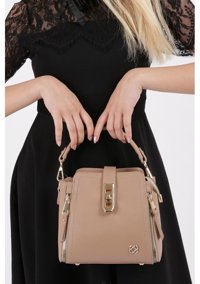 Dgn Dilli Kilitli 6392326R1886 Kadın Omuz Çantası Vizon