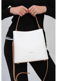 Çanta Trend Kubraboutique 4 Bölmeli Yeni Sezon Kadın Omuz Çantası Beyaz