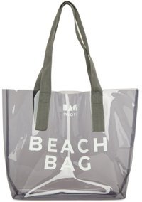 Bagmori Beach Bag Şeffaf Plaj Kadın Omuz Çantası Gri