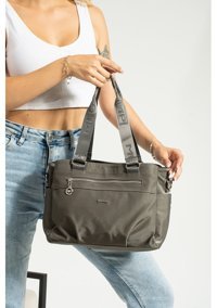 Mega Bag Saten Kadın Omuz Çantası Gri