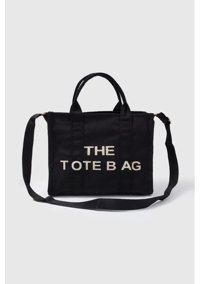 İlkyaz Tote Bag Kanvas Kadın Omuz Çantası Siyah