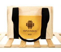 Miaju Android Desenli Deri Cepli Kanvas Tote Bag Kadın Omuz Çantası Çok Renkli