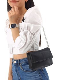 Çlk Accessories Zincirli Çok Hafif Basic Kadın Omuz Çantası Siyah