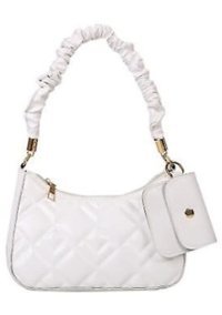 Alibee Yumuşak Pu Bag Moda Sıradan Pileli Kadın Omuz Çantası Beyaz