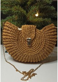 Ecndesing Handmade Midye Yuvarlak Kadın Omuz Çantası Kahverengi