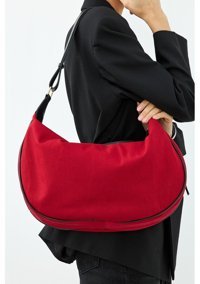 Mopia Grace Cherry Kanvas Büyük Kadın Omuz Çantası Kırmızı