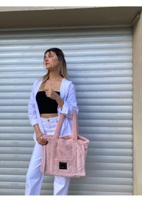 Luluyen Peluş 2024 Sonbahar Kış Sezonu Yeni Moda Kadın Omuz Çantası Pembe
