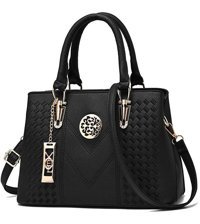 Happyplanet KkhOi Deri Lüks Moda Kadın Omuz Çantası Siyah