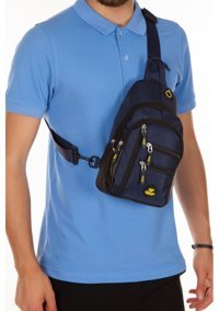 Newish Polo Qatro Unisex Kadın Omuz Çantası Lacivert