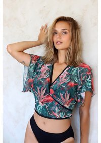Hamur Flower Polyester Plaj Havlusu Yeşil