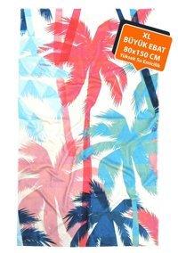 Hamur Palm Pamuk Plaj Havlusu Mercan