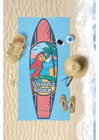 Vevien Paradise Beach Pamuk - Polyester Plaj Havlusu Mavi