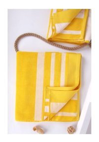Baveno Mikrofiber Plaj Havlusu Beyaz - Sarı