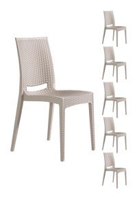 Sandalie Kolsuz Rattan 6 Adet Bahçe Sandalyesi